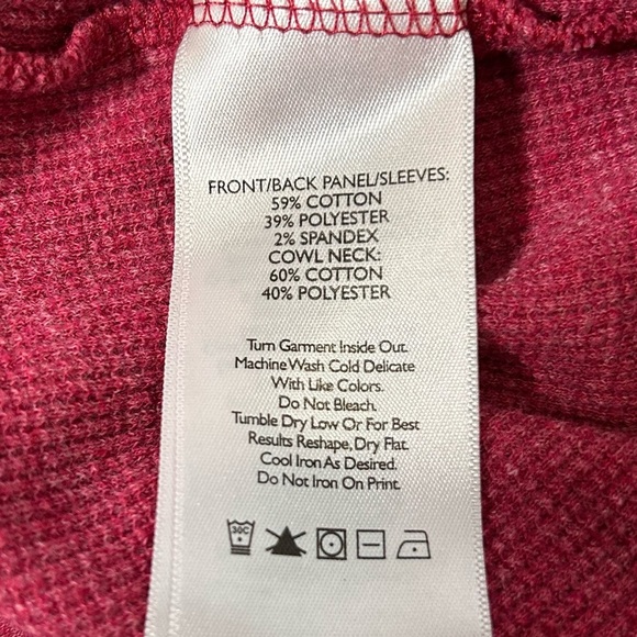 Eddie Bauer Women’s Dusty Red Berry Cowl Neck Long Sleeve Top - Picture 4 of 10